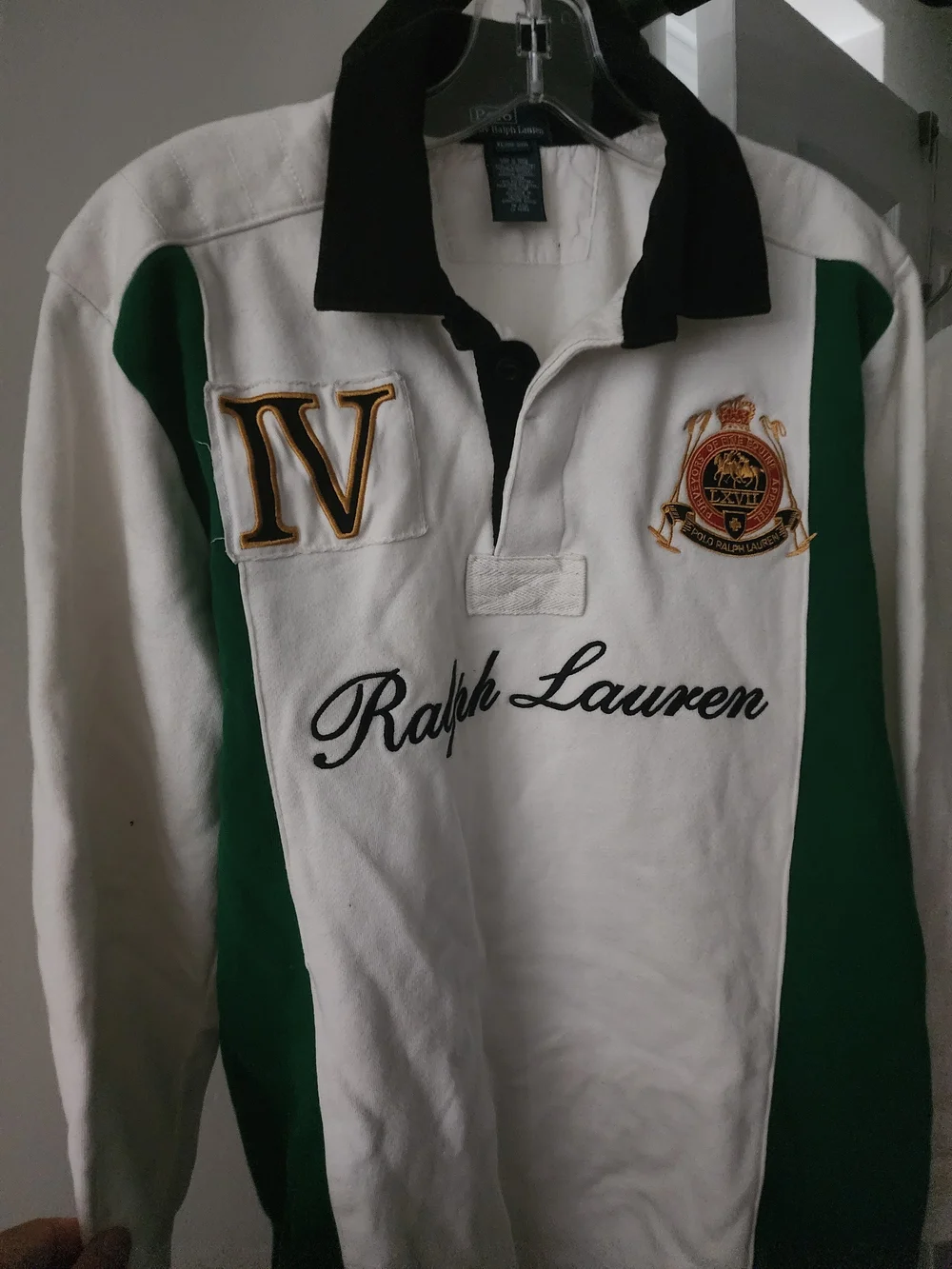 Ralph Lauren White Green Black Rugby Polo